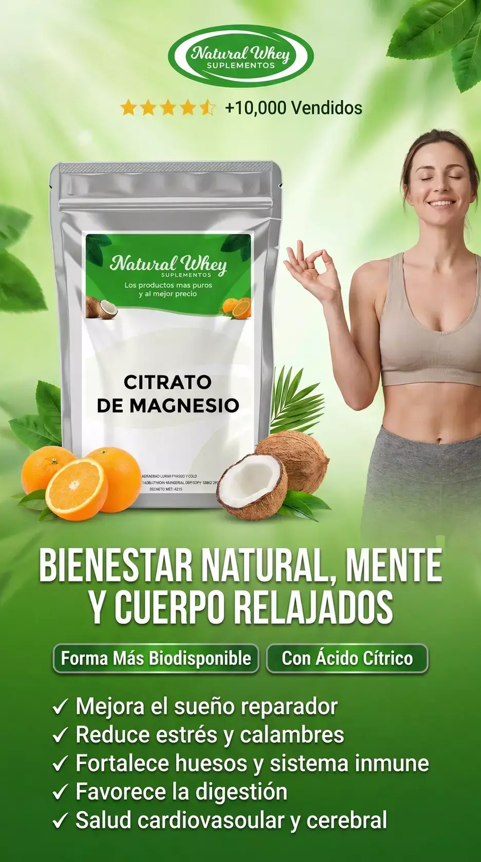 Pack x3 Citrato de Magnesio en Polvo 100g