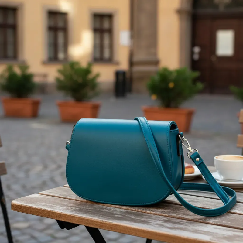 Mini Bag Cartera Bandolera Cuero Sintético Con Pompón